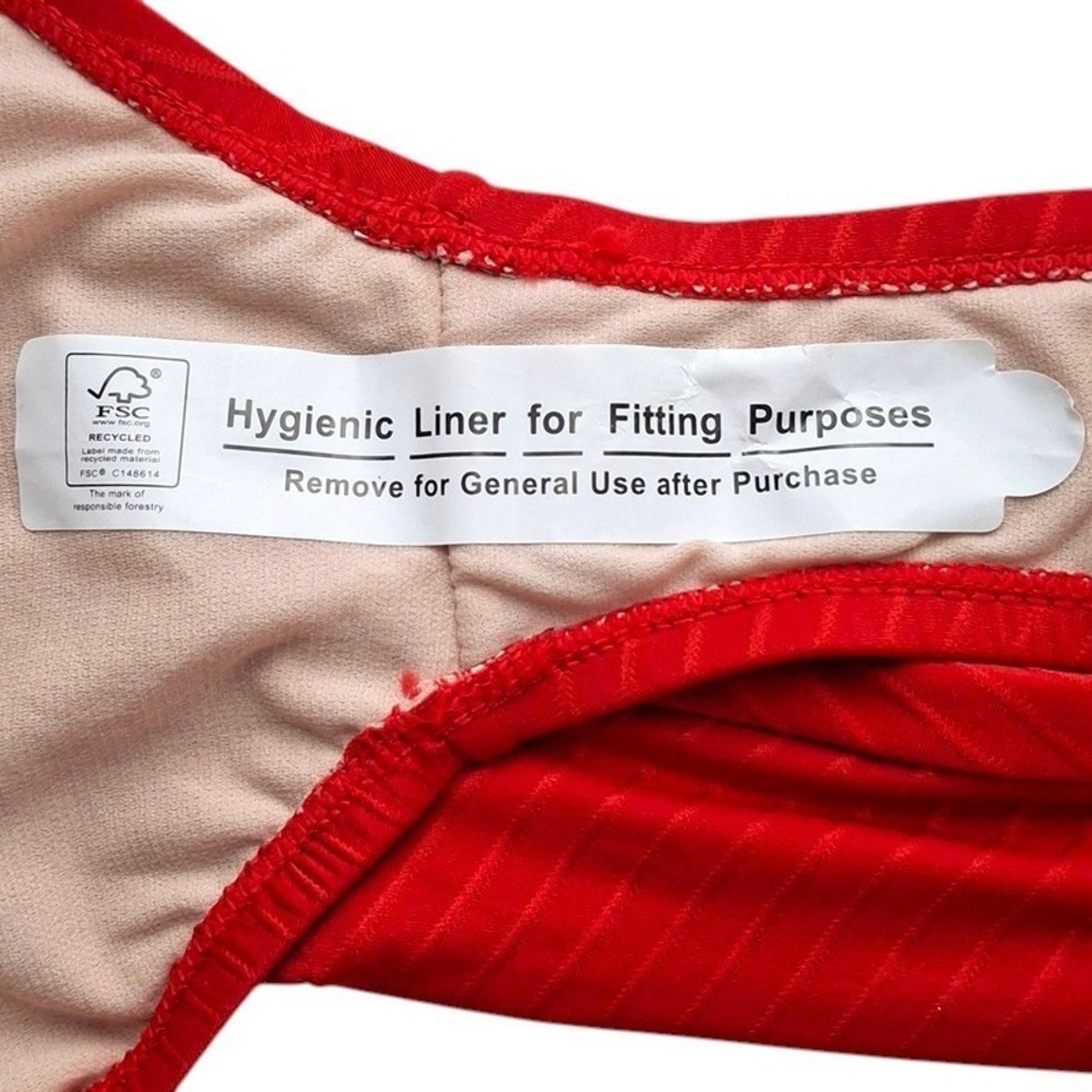 Mynah Bikini Bottom Large Red High Rise Ribbed‎ Textured Medium Coverage - Picture 7 of 10